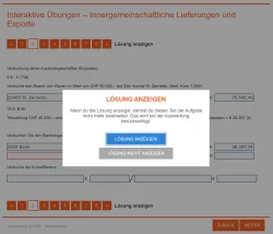 Vor dem Anzeigen einer Lösung erscheint ein Hinweis, dass dies in der Auswertung der MEHR!-Übung berücksichtigt wird.