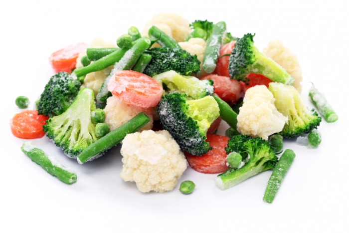 Das Schockfrosten. Im Bild Tiefkühlgemüse