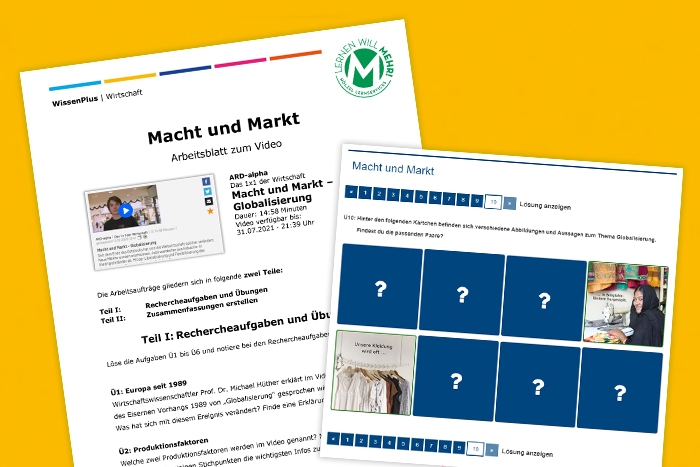 LERNEN WILL MEHR! Was jetzt - Für das Bearbeiten der Aufgabe stehen ein umfangreiches Arbeitsblatt und eine abwechslungsreiche interaktive Übung zur Verfügung