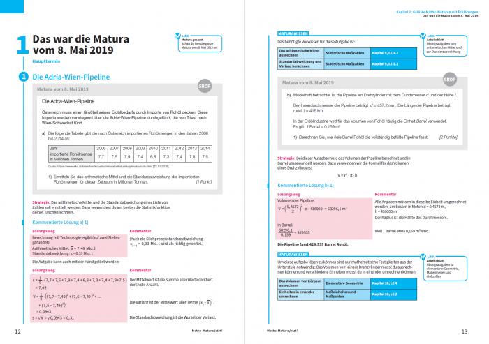 Mathe-Matura jetzt! bietet Lösungen zu den Maturen der letzten Jahre.