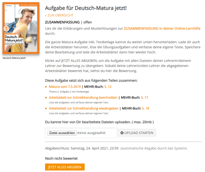 Aufgabe zu Deutsch-Matura jetzt