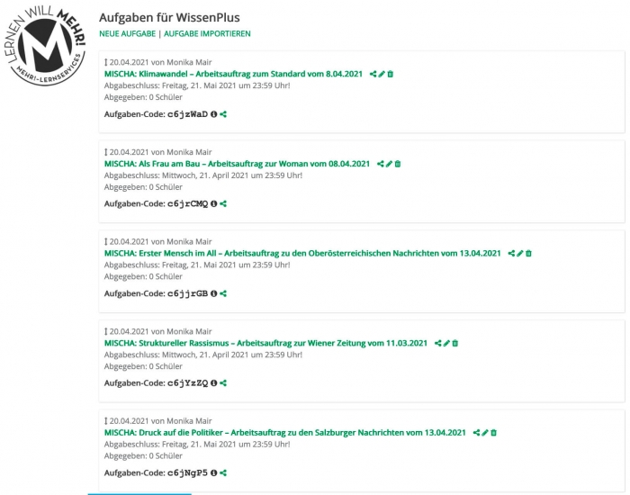 Lernraumaufgabe Mischa Medien in Schule und Ausbildung 22.04.2021