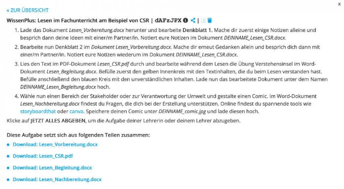 Lernraumaufgabe Lesen BWL