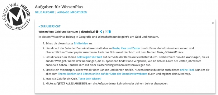 WissenPlus_Geld und Konsum_Lernraumaufgabe