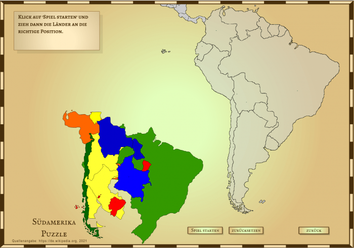 Land Puzzle Geografie Lernspiel