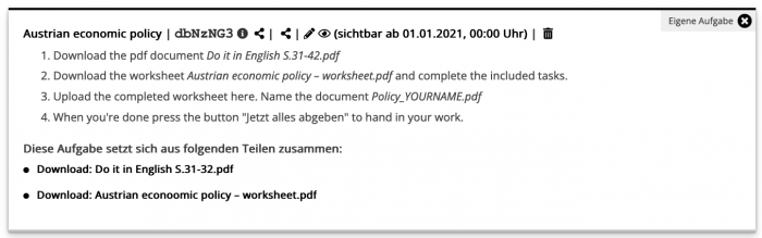 Lernraumaufgabe Austrian Economic Policy