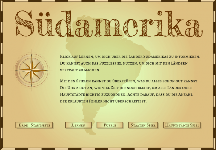 Suedamerika waehlen Lernspiel Geografie