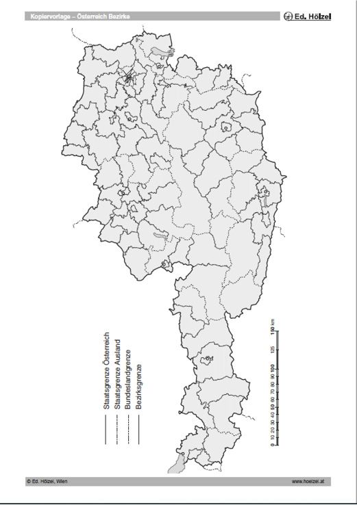 Hölzel Verlag - Karte Bezirke Österreich