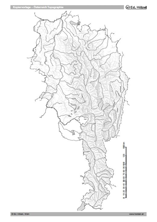 Hölzel Verlag - Karte Topografie Österreich
