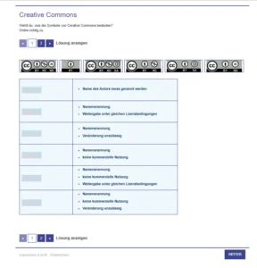 Intearktive Übungen "Creative Commons" aus dem neuen E-BOOK+ für HAS 1