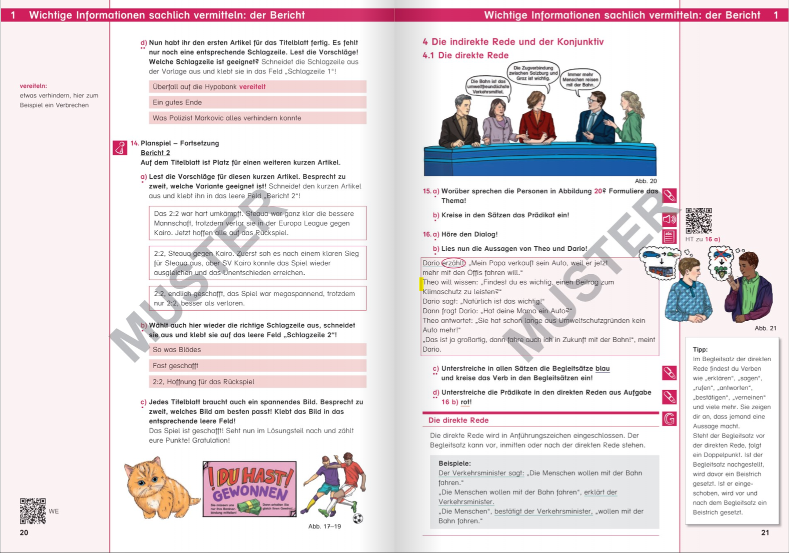 Musteransicht einer Seite des Schulbuchs Zentrum Deutsch 3