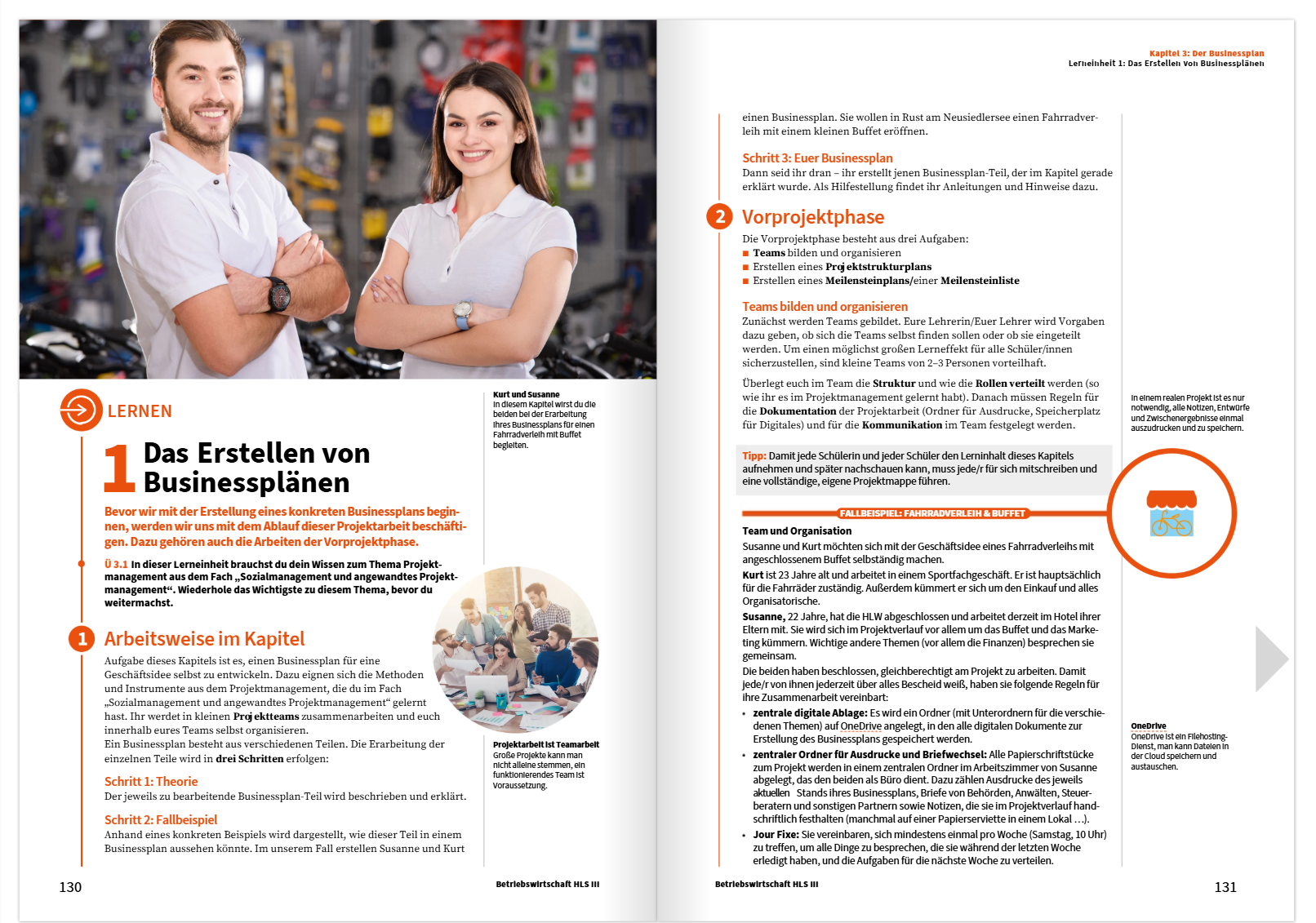 Blick ins Buch von Betriebswirtschaft für HLS | Erstellung von Businessplänen